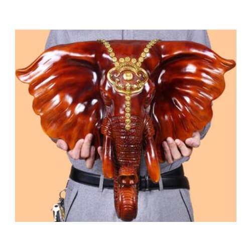 FASHION ELEPHANT HEAD SCULPTURE WALL HANGING WILD AFRICAN ANIMAL STATUE ART AND CRAFT ORNAMENT FOR HOME PUB OFFICE DECOR A667