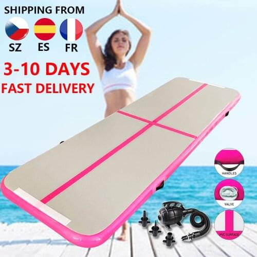 3/4/5M Inflatable Air Track Artistic Gymnastics Tumbles AirTrack Beginner Training Floor Mat for School Gym & Home Yard