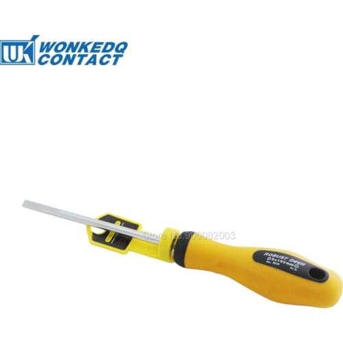 Screw Driver WKT 5*100 1Pc Din Rail Terminal Block Tool Wire Electrical Connector Magnetic Chuck Mannal Mini Slotted Screwdriver