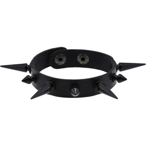 Punk style wrist rock hip-hop dance performance dark spiked stud rivet bracelet non-mainstream fashion bracelet