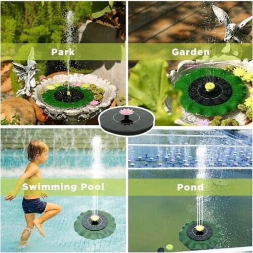 Floating Solar Fountain Waterfall Fountain Garden Decoration Pool Pond Outdoor Bird Bath Summer Lotus Solar Fountain Water Pump