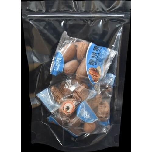 15*22cm Transparent Food Storage Zip Lock Plastic Bags 100pcs/lot Stand Up Ziplock Heat Sealable Pack Pouch for Nut Candy Snacks