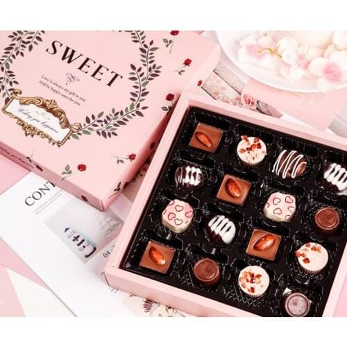 Rectangular Box For Chocolate Packaging With Flat Lid Custom golden chocolate ball Packaging Box ---PX2057