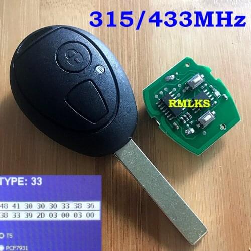 For Land Rover Discovery Remote Key 2 Button 434 Mhz 315Mhz 7931 Transponder Chip Key Blade HU92 For MG7 Remote Head Key