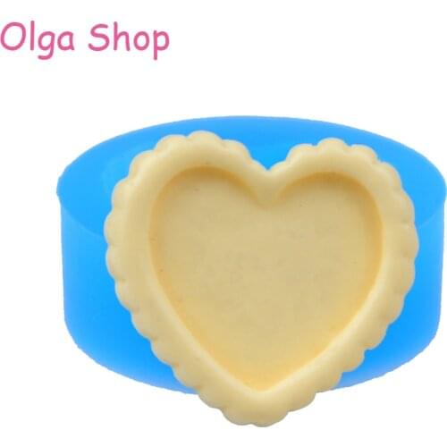 QYL018 23.8mm Heart Cake Tart Silicone Mold - Cupcake Base Fondant Dessert Chocolate Cookie Resin Polymer Clay Jewelry Molds