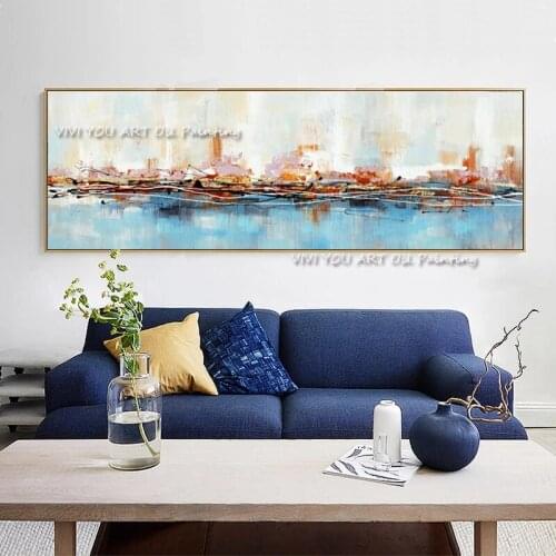 Hand Painted High Quality Abstract Canvas Oil Painting Pretty Line Show Yellow Art Large Modern Living Room Porch Decoration