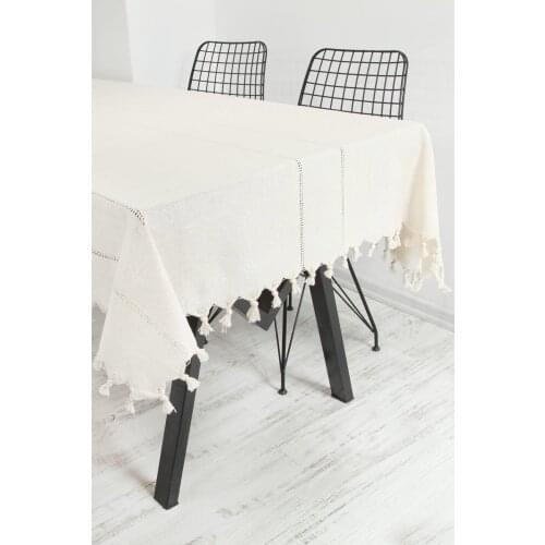 %100 Cotton Tablecloth Cotton Solid Color Hotel Picnic Table Rectangular Table Covers Home Dining Tea Table Decoration Lace