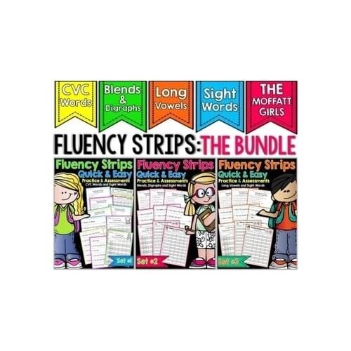 Fluency Strips (The BUNDLE) - Quick and Easy Practice and Assessment Flashcards Learning PDF Electronic File