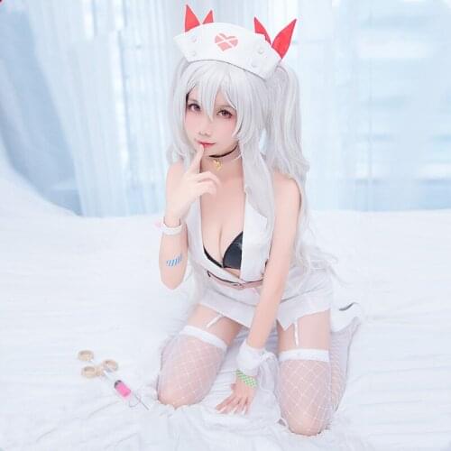 Azur Lane No.130 Vampire White Devil Cosplay Costume Uniform Outfit Nurse Dress Halloween Carnival Costumes for Women Full Set