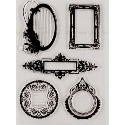 Vintage stamps sheet clear silicone retro frame stamps mini page border stamps