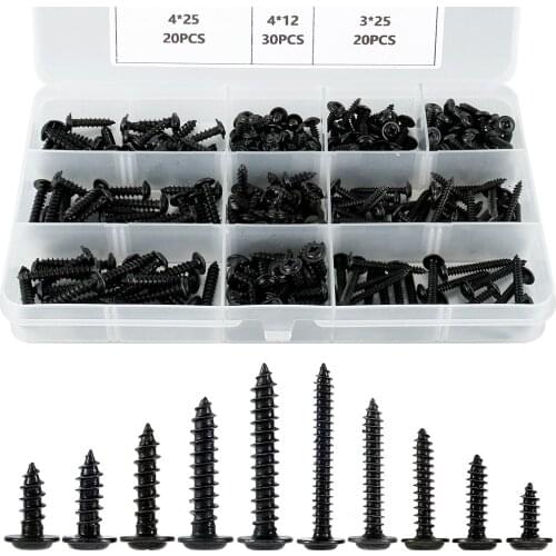 280Pcs M3 M4 Screw Flat Head Phillips Screws Laptop Notebook Screws Set Kit for computer small screw