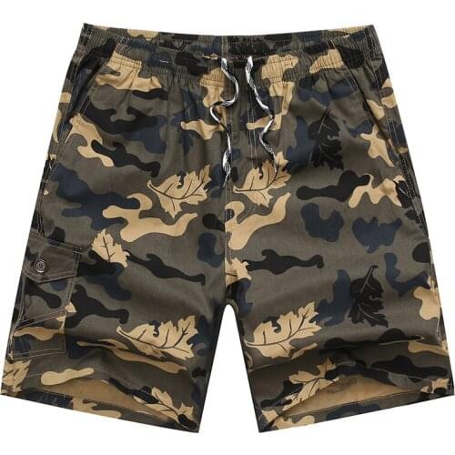 Ymwmhu Men Camouflage Shorts Elastic Waist Summer Fashion Mens Shorts Plus Size Breathable Cotton Casual Beach Clothing