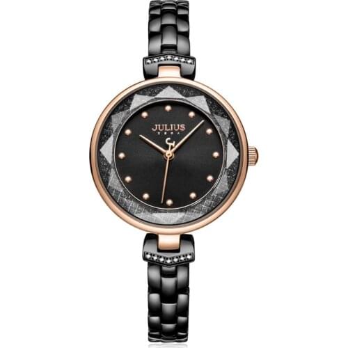 Rhinestones Julius Lady Womens Watch Japan Quartz Elegant Fashion Hours Clock Dress Bracelet SS Chain Girls Birthday Gift Box