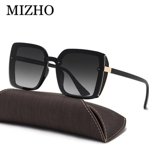 MIZHO 2021 Future Black Oversized Square Sunglasses Women Polarized uv400 Driving Eyewear Ladies Trendy Sun Glasses Clear Visual