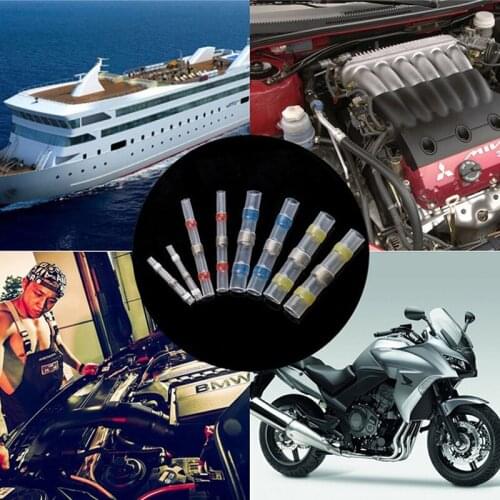 10PCS Thermal Shrinkage Electrical Car Wires Connector Solder Extrusion Terminals Block Cable Termination Wireway Clamping