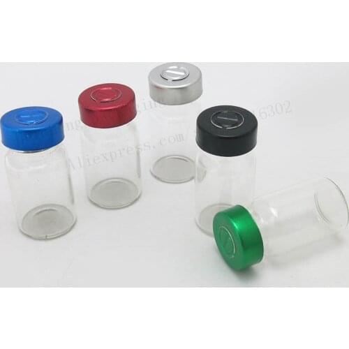 100 x 7ml Cosmetic Glass Vials Bottles Jars With Flip Metal Cap 7cc Injection Glass Skin Care Bottle