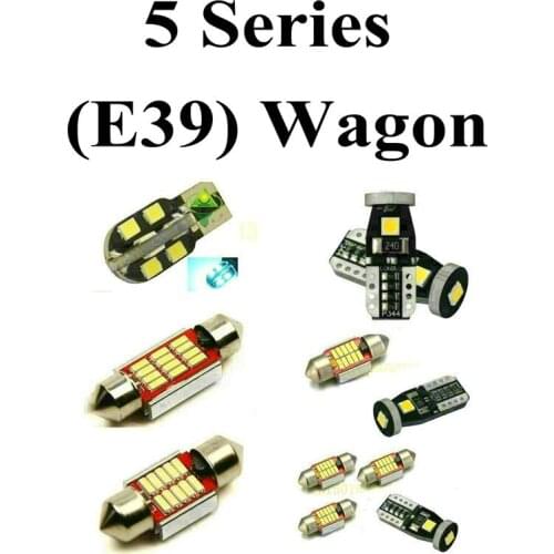 LED Interior Car Lights For Bmw 5 Series E39 Wagon Error free Map Dome Reading Visor Door FootWell Trunk Courtesy 12pc