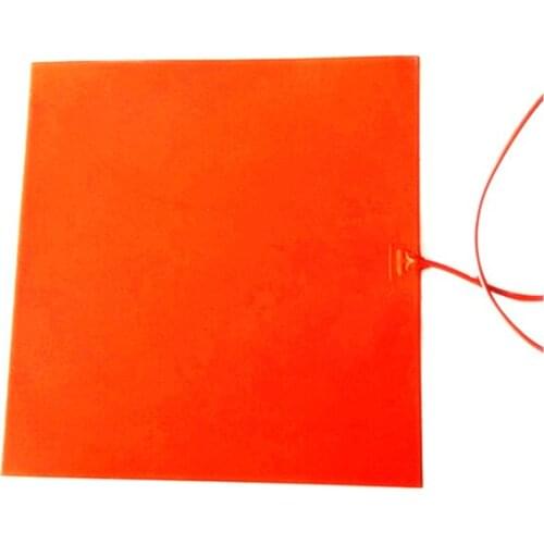 120V 1500W 700*700mm Silicone Heater for machine adhesive 1 side 100k thermistor center 1000mm lead wire from middle of 1 side