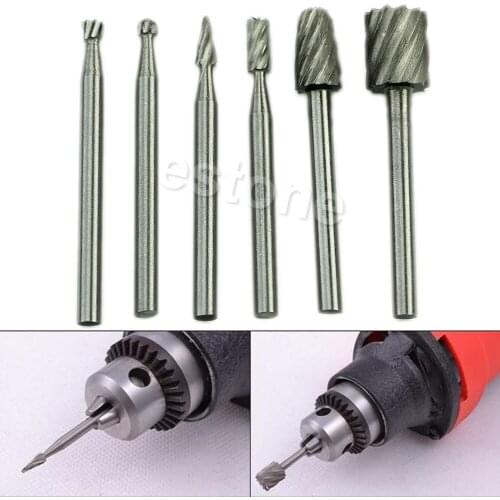 203F 6pcs HSS Routing Router Grinding Bits Burr For Rotary Tool Bosch Mini New
