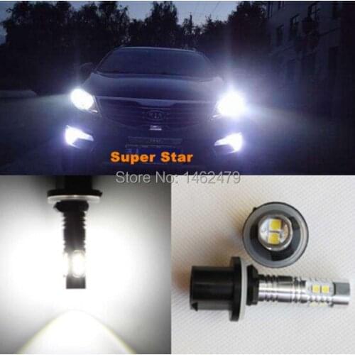 2 x 50W H27 880 893 890 899 10SMD for Samsung Chips LED Fog DRL Light Bulb Lamp For Hyundai Kia Chevrolet GMC Ford etc