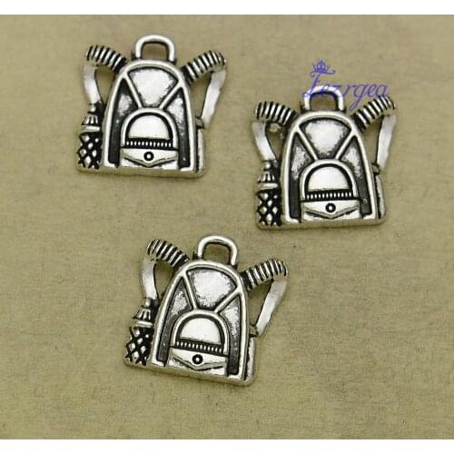 30pcs/lot--16x16mm, Antique silver plated backpack charms ,DIY supplies, Jewelry accessories