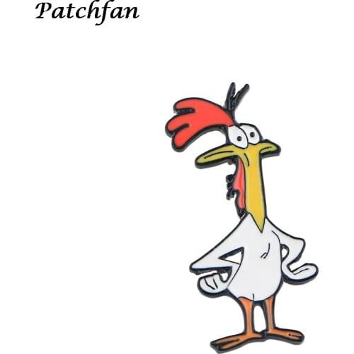 AD320 Patchfan Enamel pins Custom Funny Chickens Brooches Bag Clothes Lapel Pin Cartoon Comics Badge Jewelry Gift Fans