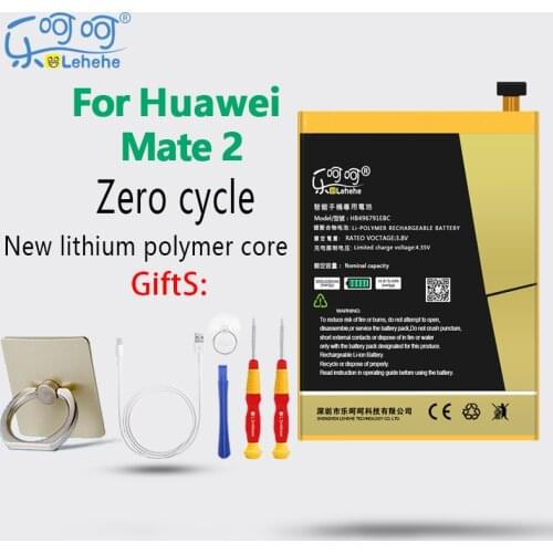 LEHEHE Battery For Huawei Mate 2 MT1 MT2 MT1-U06 MT2-L02 HB496791EBC 4000mAh Li-Polymer Bateria Replacement Free Tools Gifts