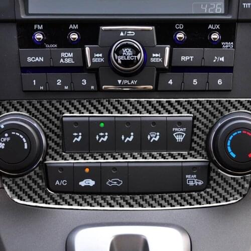 Genuine Carbon Fiber Car Center Console CD Switch Button Frame Cover Trim Sticker For Honda CRV 2007-2011