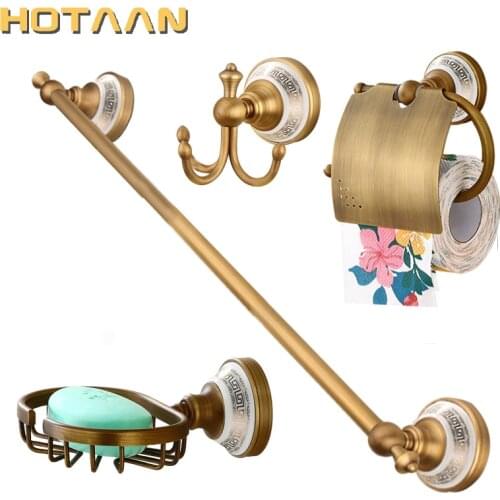 Free shipping,solid brass Bathroom Accessories Set,Robe hook,Paper Holder,Towel Bar,soap basket,bathroom sets,YT-13200-B
