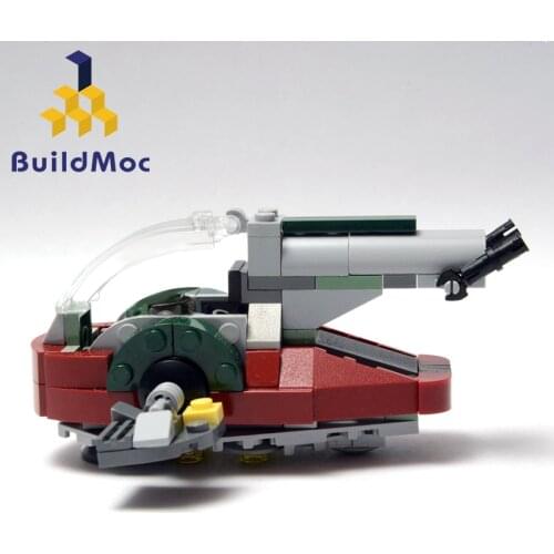 BuildMOC Star Movie Mini Universe New Slave I Spaceship Space Weapon Model Building Blocks Slave one Bricks Children Toys Gifts