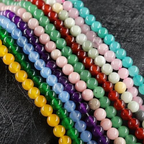 4 6 8 10 12mm Natural Gem Blue Chalcedony Aquamarin Angelite Strand Beads Stone Round Loose Spacer Beads For DIY Jewelry Making