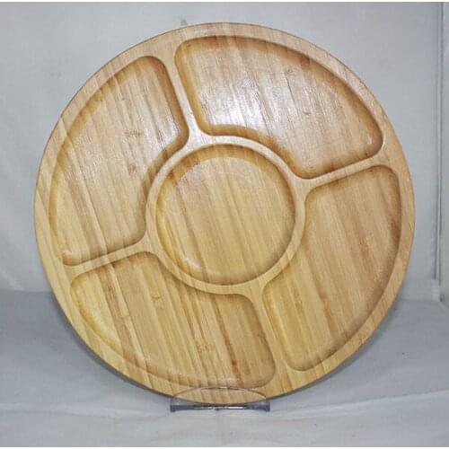 DOLBOVI Bamboo 5 Compartment Rotating Big Round Confectionary Breakfast tray tray поднос plateau de service