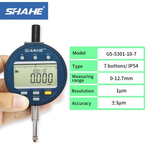SHAHE Electronic Digital Dial Indicator Gage Gauge 0-12.7 mm 0.001 mm Inch/Metric Conversion Auto Off Featured Measuring Tool