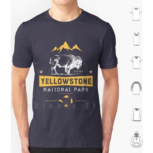 Yellowstone T Shirt National Park Bison Buffalo - Vintage Gifts Youth Kids Tees T Shirt Big Size 100% Cotton National
