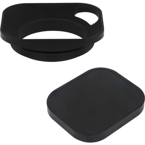 Haoge 49mm Square Metal Screw-in LensHood with Hollow Out Designed+Cap are specially designed for the lens with 49mm filter size