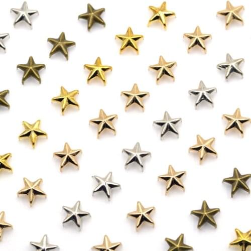 KALASO 100Pcs Star Punk Nailhead Rivets Spikes Leathercraft Clothes Shoes Bags Decoration Clothing Handbag Craft DIY Accessories