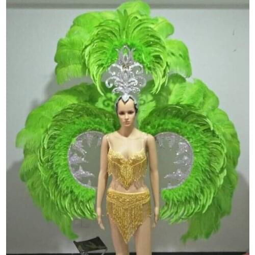 Carnival feather headwear for girls party dancing performance female clothes bow hair headdress dance feather headpiece costume