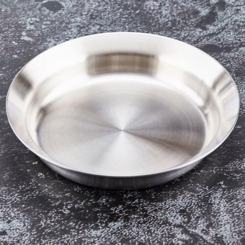 Baking Dishes Pans Pizza Pans Serving Plate Round for Soup Food Dish 18/10 Stainless Steel, 10.5-Inch
