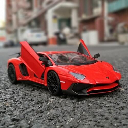 1:24 Lambo Aventador LP750-4 SV Supercar Alloy Car Model Diecasts & Toy Vehicles Collection Car Toy Boy Birthday gifts
