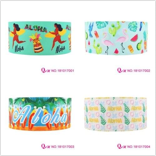 Q&N ribbon 16mm 22mm 25mm 38mm 50mm 75mm Aloha grosgrain/FOE ribbon webbing 50yards/roll for headband
