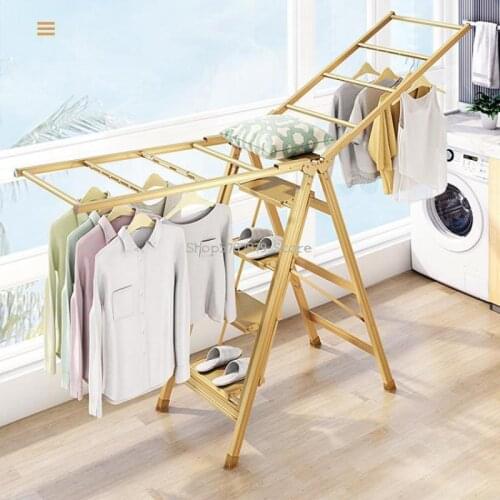 Aluminum Alloy Ladder Household Folding Indoor Telescopic Multifunctional Clothes Hanger Dual Purpose Four Five Step Ladder Thic