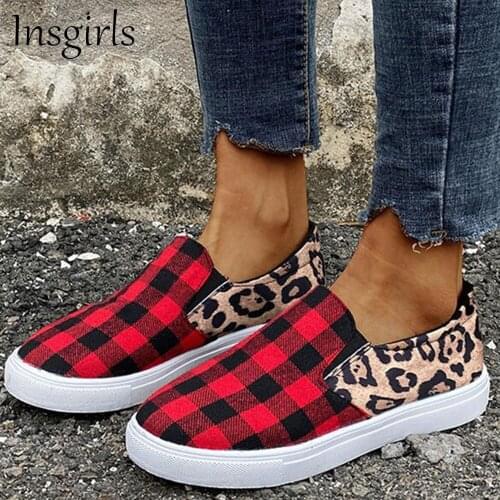 Womens Cloth Shoes 2021 All Season Daily Leopard Print Ladies Slip On Comfy Loafers 35-43 Large-Sized Female Casual Flats