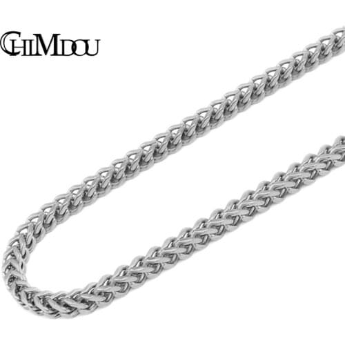 Chain Necklace Punk Men Jewelry Anniversary Accessory Stainless Steel Square Chain Mens Necklaces N294