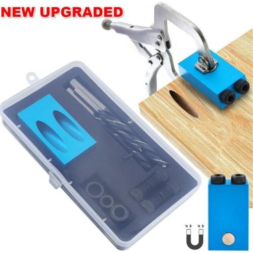 Woodworking Oblique Hole Locator Magnetic Drill Guide Set Pocket Hole Jig Kit Puncher Locator with Hole Locator Fittings