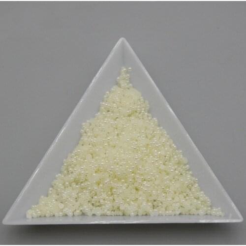 New hot 1.5 mm 10000pcs semi-circular imitation pearl white / ivory beads resin flat back round pearl DIY nail decoration