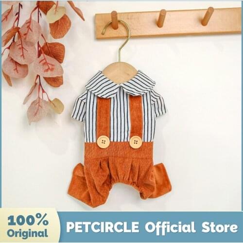 PETCIRCLE Dog Puppy Clothes Black&white Stripe Doll Neck Overalls Fit Small Dog Pet Cat All season Pet Cute Costume Dog Overalls