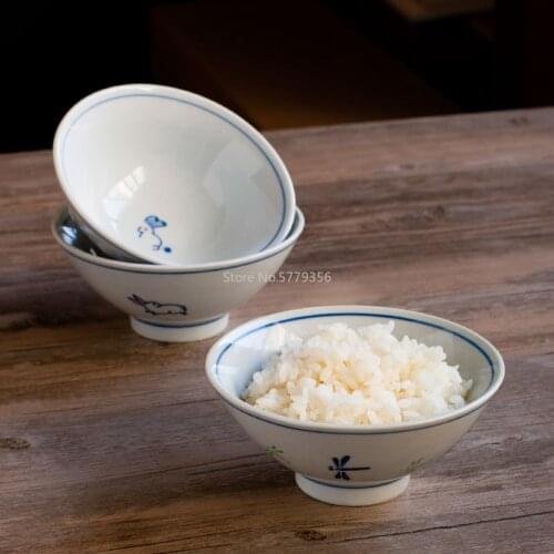 Japanese-style Minimalist Design Tableware Childhood Memories 5-inch Household High-quality Ceramic Bowl Rice Bowl