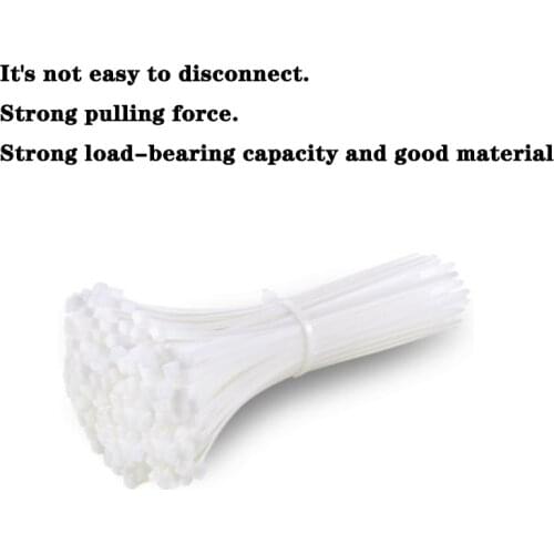 Self-locking Plastic Nylon Tie 1000PCS White Fastening Strap Cable-Tie-Set Cable Zip Tie Fastening Ring3X200 Zip Wraps Strap Tie