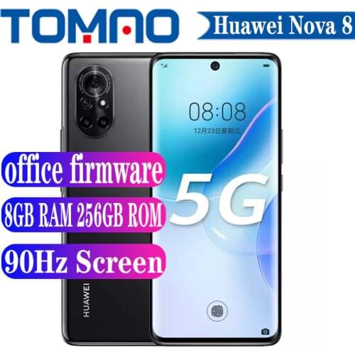 New Huawei Original Official Nova 8 5G Smartphone 8GB RAM 128GB 256GB ROM HiSilicon Kirin 985 90Hz 64MP Camera 3800Mah 66W NFC