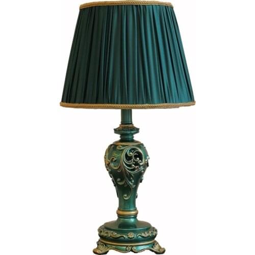 Light luxury American study table lamp handmade gold retro European style living room bedroom bedside large table lamp WF109